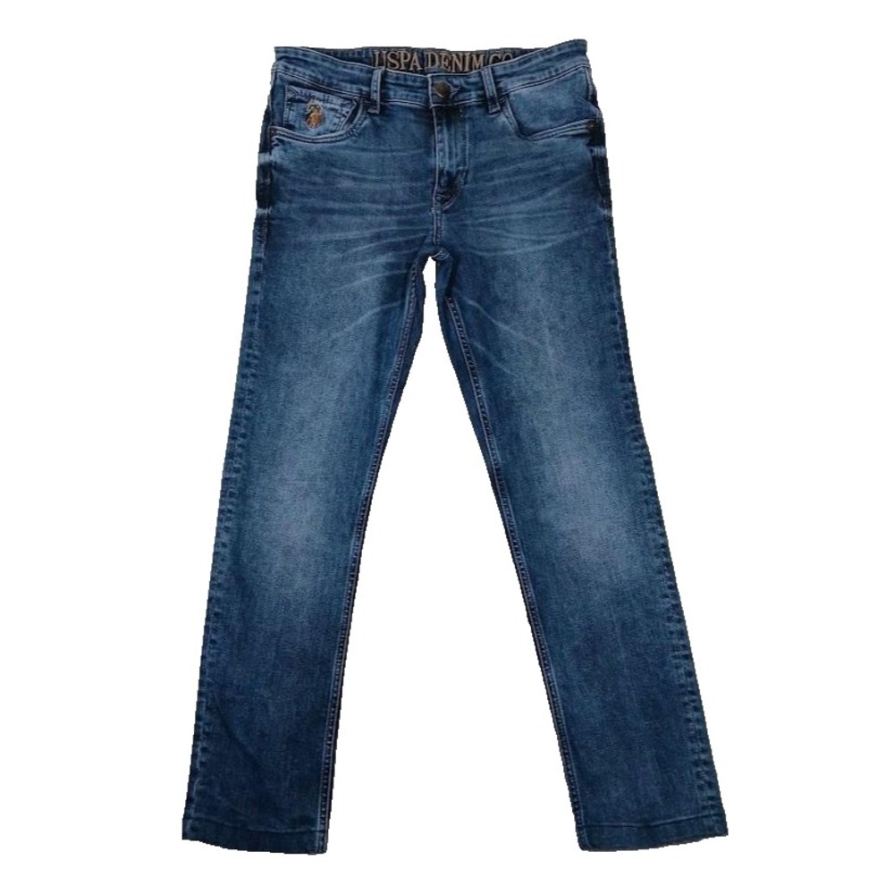 US Polo Assn Jeans Teens 30x27 Blue‎ Denim Straight Leg USPA Denim Co Stretch